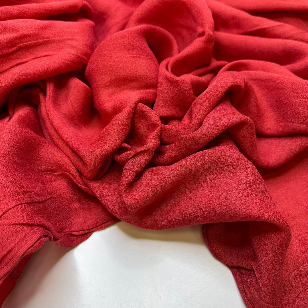 Bloody Mary On Tap - Crepe Gauze Cotton Woven - Rust Red - 3.2M Bundle - True Deadstock fabric Fabric by private - Sustainable Textile | FABCYCLE