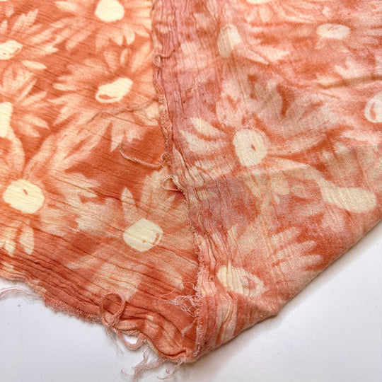 Blooming Under The Sun - Natural Blend Woven - Light Peach Floral - 1.7M Bundle - True Deadstock fabric Fabric by private - Sustainable Textile | FABCYCLE