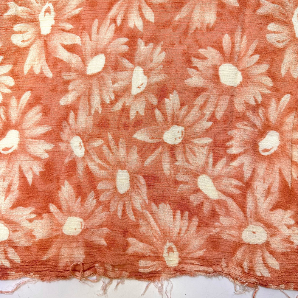 Blooming Under The Sun - Natural Blend Woven - Light Peach Floral - 1.7M Bundle - True Deadstock fabric Fabric by private - Sustainable Textile | FABCYCLE