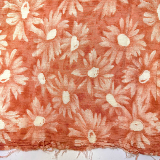 Blooming Under The Sun - Natural Blend Woven - Light Peach Floral - 1.7M Bundle - True Deadstock fabric Fabric by private - Sustainable Textile | FABCYCLE