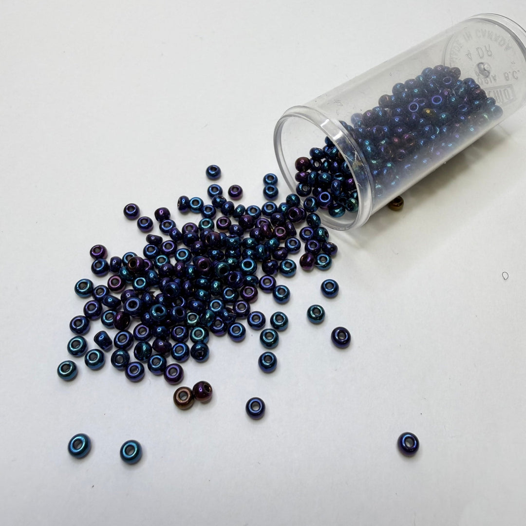 Blue Chromed Seed Beads Beads - Blue/Purple - 150 Pack - True Deadstock supplies Fabric by private - Sustainable Textile | FABCYCLE