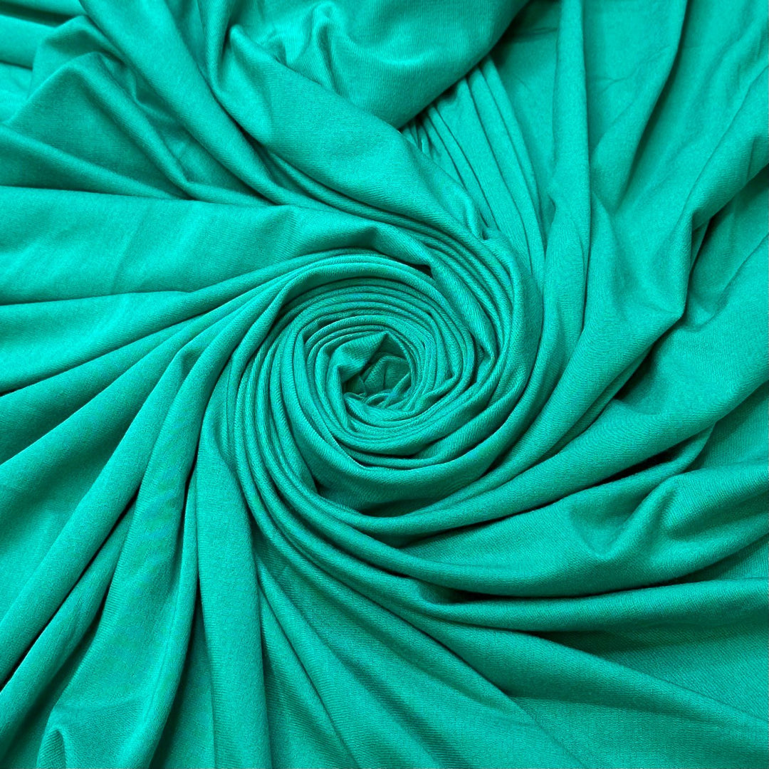 Blue Green Dreams - Jersey Cotton/Bamboo Knit - Teal - Bundles - True Deadstock fabric Fabric by private - Sustainable Textile | FABCYCLE