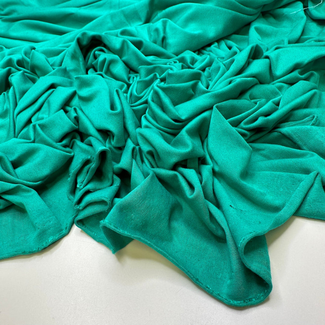 Blue Green Dreams - Jersey Cotton/Bamboo Knit - Teal - Bundles - True Deadstock fabric Fabric by private - Sustainable Textile | FABCYCLE