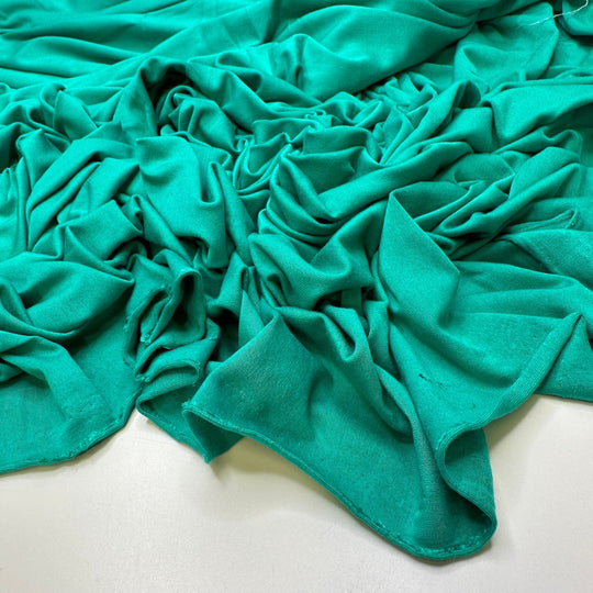 Blue Green Dreams - Jersey Cotton/Bamboo Knit - Teal - Bundles - True Deadstock fabric Fabric by private - Sustainable Textile | FABCYCLE