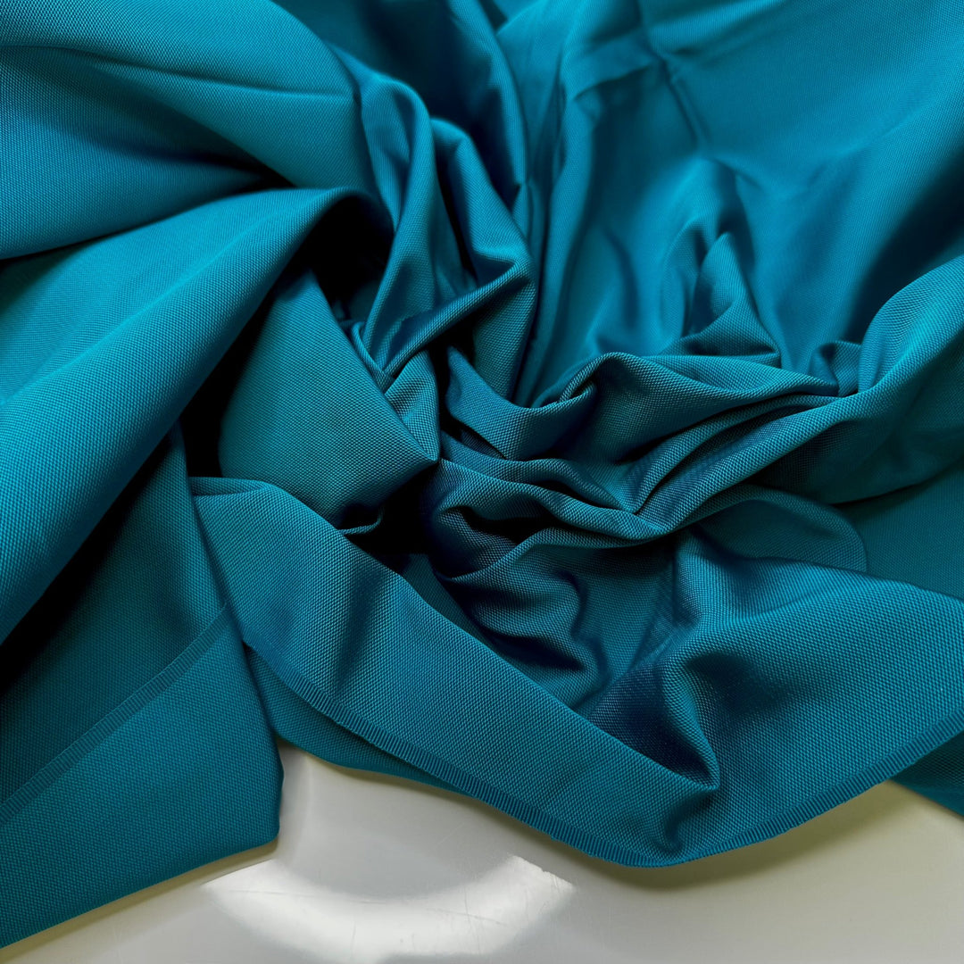 Blue Raspberry Snow Cone - Polyester Blend Woven - Teal - 2M Bundle - True Deadstock fabric Fabric by private - Sustainable Textile | FABCYCLE