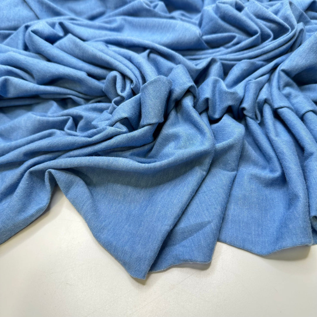 Blue Shirt Guy - Jersey Cotton/Poly Knit - Light Blue - 1M Bundle - True Deadstock fabric Fabric by private - Sustainable Textile | FABCYCLE