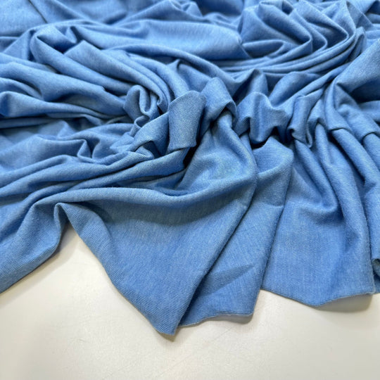 Blue Shirt Guy - Jersey Cotton/Poly Knit - Light Blue - 1M Bundle - True Deadstock fabric Fabric by private - Sustainable Textile | FABCYCLE