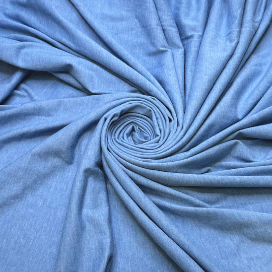Blue Shirt Guy - Jersey Cotton/Poly Knit - Light Blue - 1M Bundle - True Deadstock fabric Fabric by private - Sustainable Textile | FABCYCLE