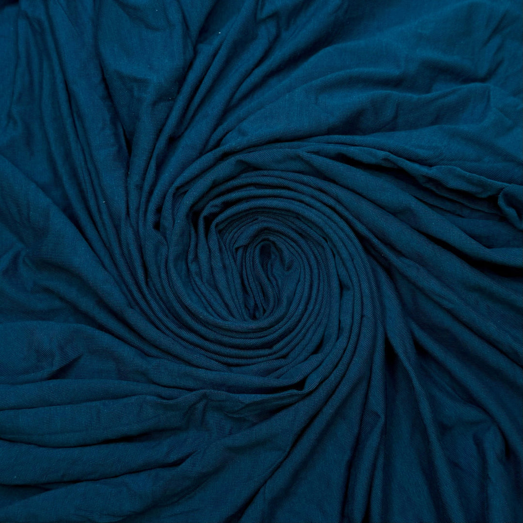 Blueberries - Jersey Bamboo Knit - Dark Teal - 0.85M Bundle - True Deadstock fabric Fabric by private - Sustainable Textile | FABCYCLE