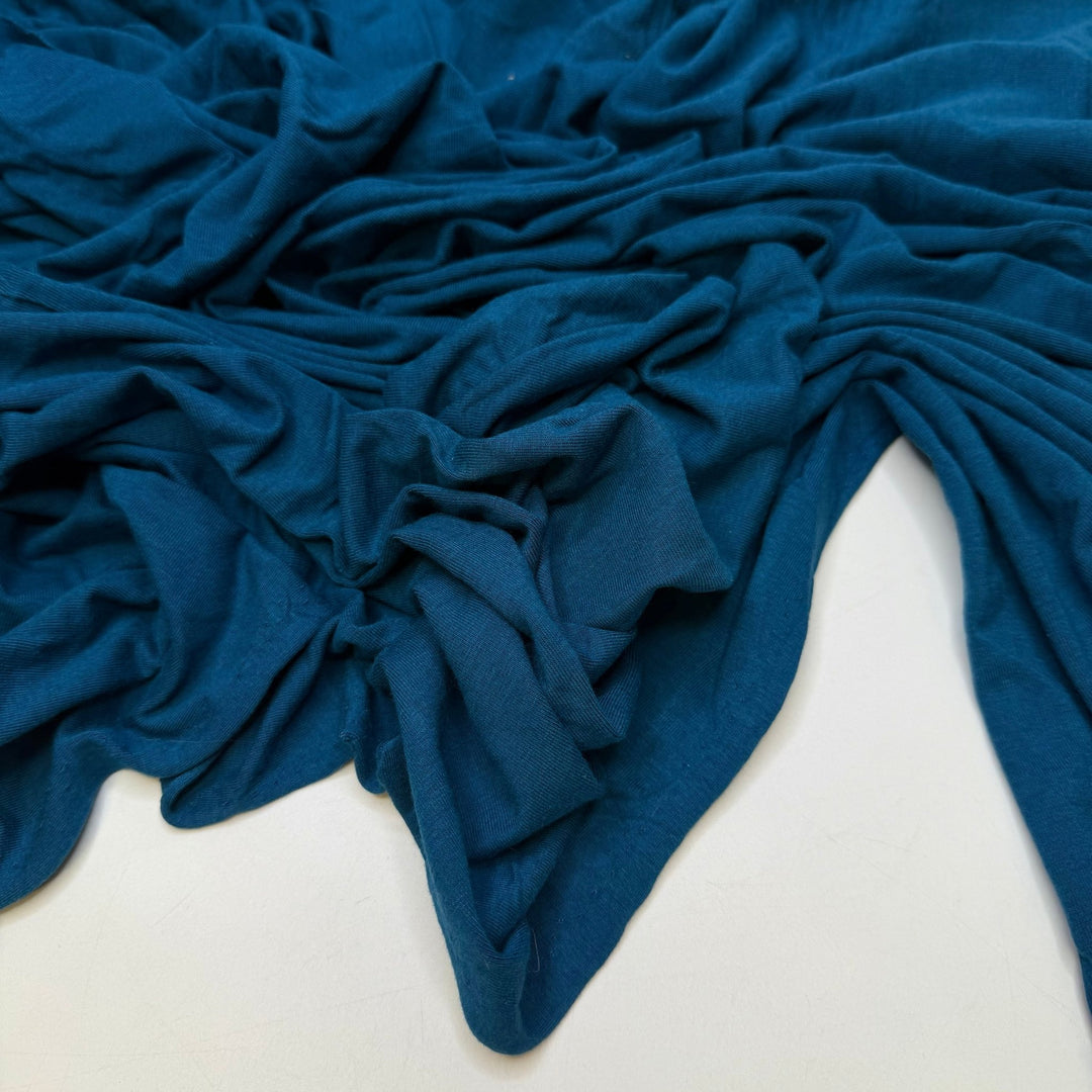 Blueberries - Jersey Bamboo Knit - Dark Teal - 0.85M Bundle - True Deadstock fabric Fabric by private - Sustainable Textile | FABCYCLE