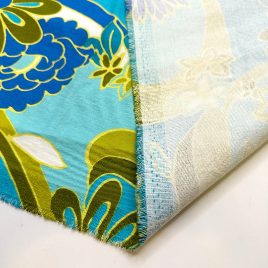 Bold Designers - Cotton/Spandex Woven - Blue Multi Floral - 1.75M Bundle - True Deadstock fabric Fabric by private - Sustainable Textile | FABCYCLE