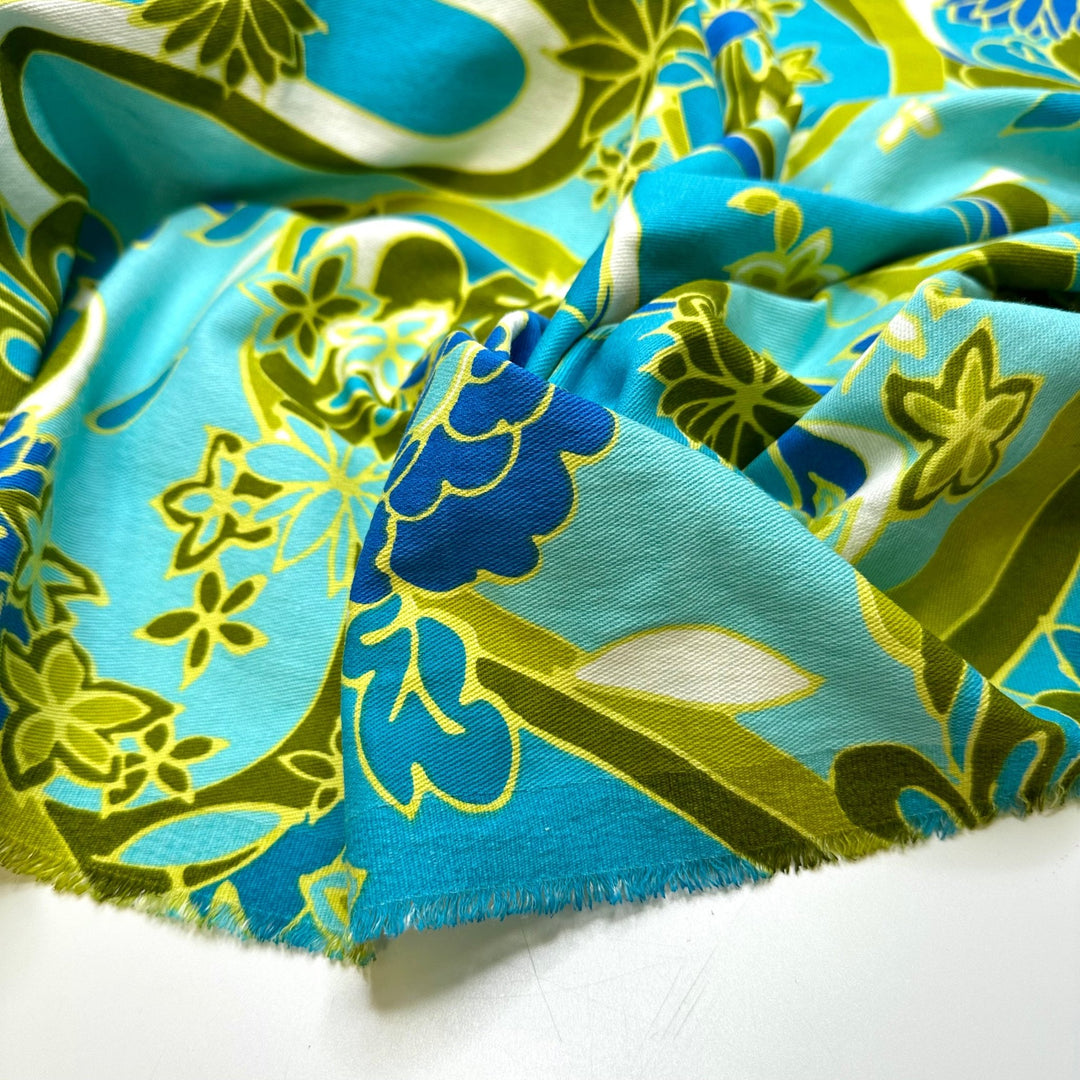 Bold Designers - Cotton/Spandex Woven - Blue Multi Floral - 1.75M Bundle - True Deadstock fabric Fabric by private - Sustainable Textile | FABCYCLE