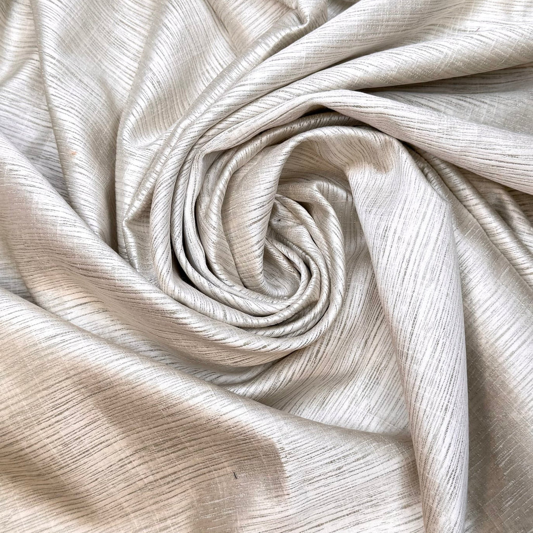 Booking The Venue - Polyester Blend Woven - Light Cream/Grey Abstract - 1.25M Bundle - True Deadstock fabric Fabric by private - Sustainable Textile | FABCYCLE