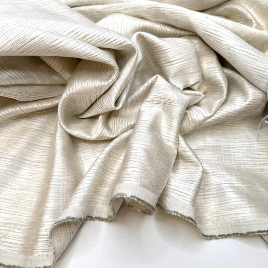 Booking The Venue - Polyester Blend Woven - Light Cream/Grey Abstract - 1.25M Bundle - True Deadstock fabric Fabric by private - Sustainable Textile | FABCYCLE