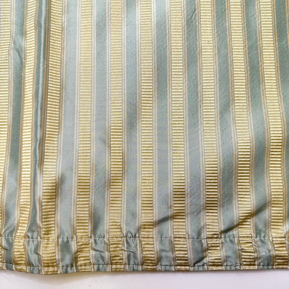 Bougie Curtains - Black Out Curtain Backing Taffeta Polyester Blend Woven - Light Blue/Gold Stripes - 2.9M Bundle - True Deadstock fabric Fabric by private - Sustainable Textile | FABCYCLE