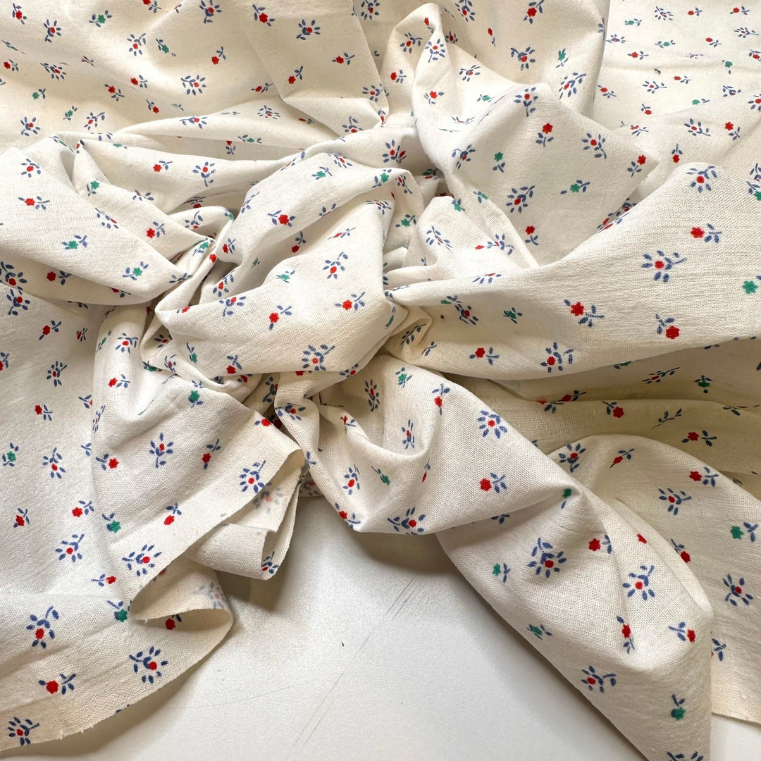 Bouquet Bokeh - Cotton Woven - White Multi Floral - 1.7M Bundle - True Deadstock fabric Fabric by private - Sustainable Textile | FABCYCLE