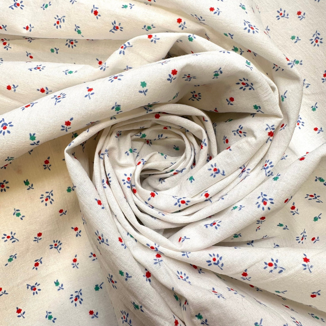 Bouquet Bokeh - Cotton Woven - White Multi Floral - 1.7M Bundle - True Deadstock fabric Fabric by private - Sustainable Textile | FABCYCLE