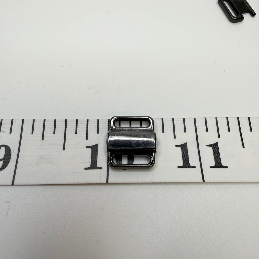 Bra Clasp - 10MM Metal - Dark Silver/Gunmetal - 20 Pack - True Deadstock supplies Fabric by private - Sustainable Textile | FABCYCLE