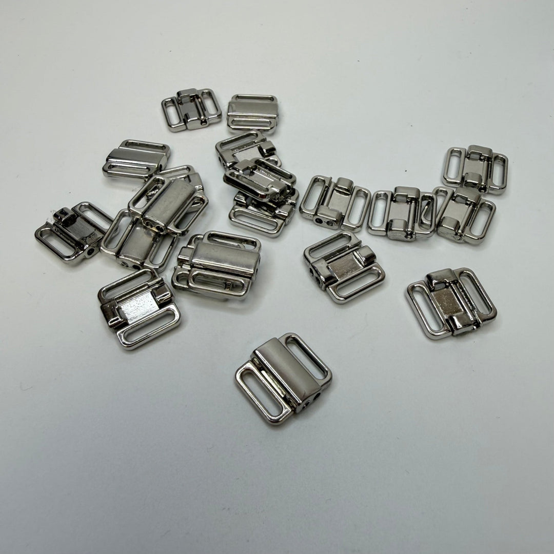 Bra Clasp - 10MM Metal - Silver - 20 Pack - True Deadstock supplies Fabric by private - Sustainable Textile | FABCYCLE