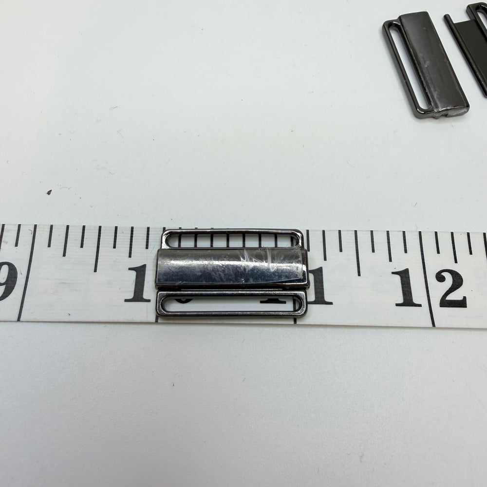Bra Clasp - 30MM Metal - Gunmetal - 10 Pack - True Deadstock supplies Fabric by private - Sustainable Textile | FABCYCLE