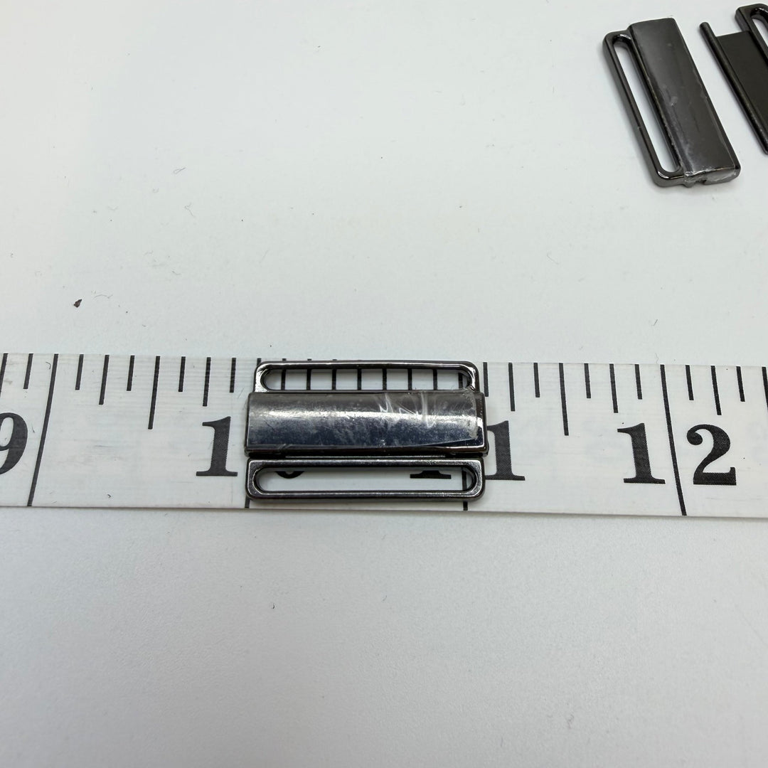 Bra Clasp - 30MM Metal - Gunmetal - 10 Pack - True Deadstock supplies Fabric by private - Sustainable Textile | FABCYCLE