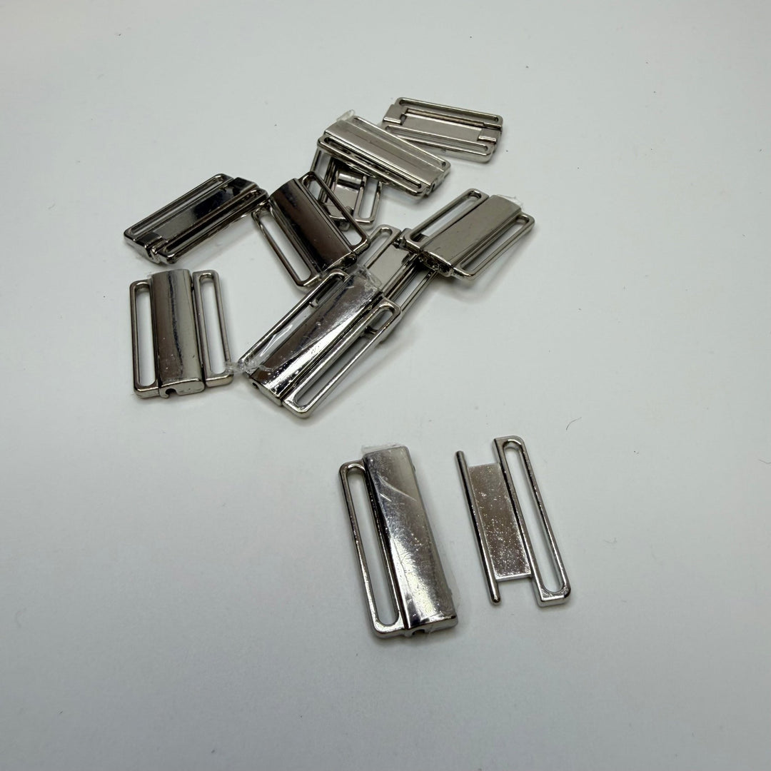 Bra Clasp - 30MM Metal - Silver - 10 Pack - True Deadstock supplies Fabric by private - Sustainable Textile | FABCYCLE