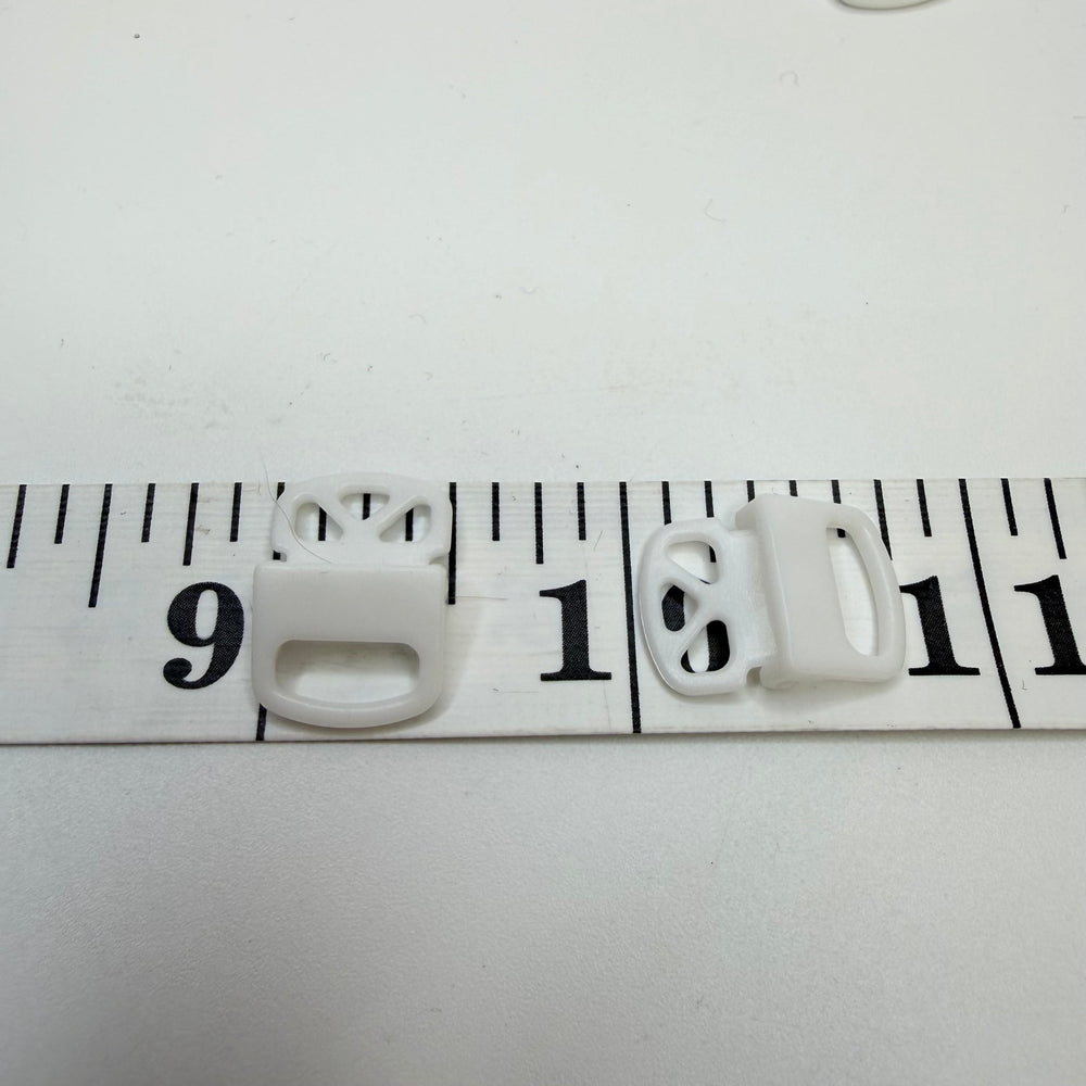 Bra Strap Clasp - 10MM Plastic - White - True Deadstock supplies Fabric by private - Sustainable Textile | FABCYCLE