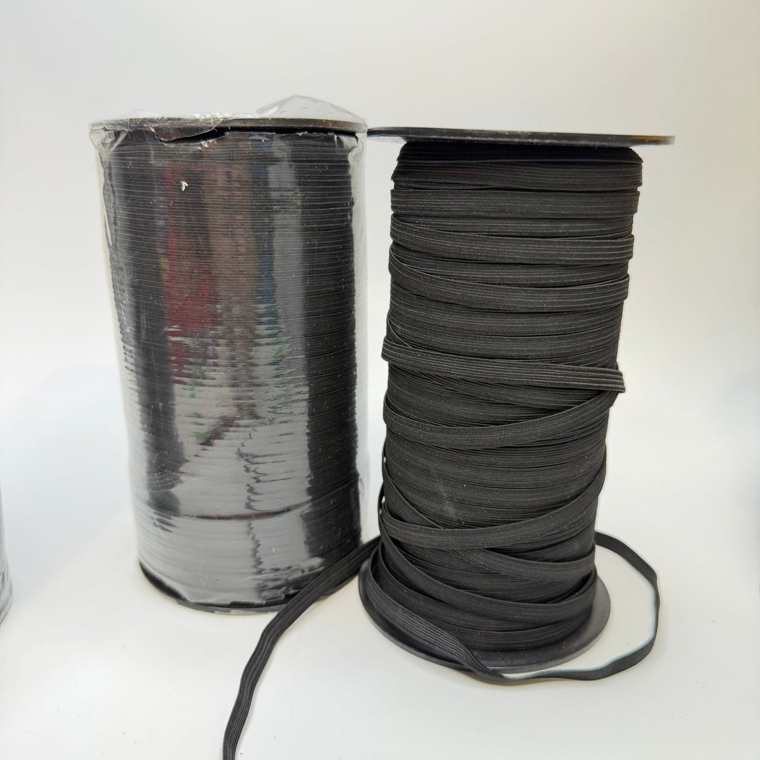 ¼" Braided Elastic - Black - Rolls - True Deadstock supplies Fabric by private - Sustainable Textile | FABCYCLE