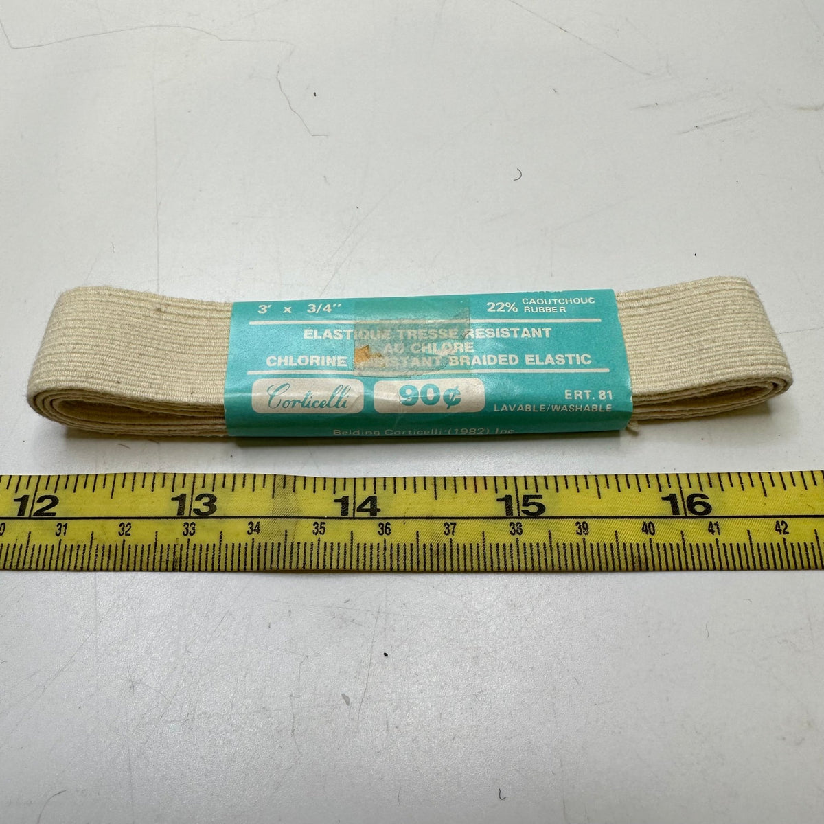 ¾" Braided Elastic - Cream - 1M Bundle - True Deadstock supplies Fabric by private - Sustainable Textile | FABCYCLE