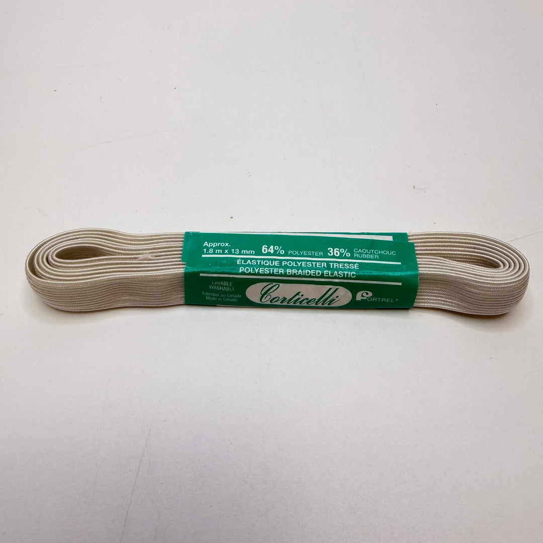 ½" Braided Elastic - White - 1.8M Bundle - True Deadstock supplies Fabric by private - Sustainable Textile | FABCYCLE