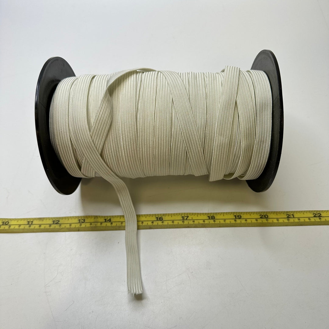½" Braided Elastic - White - 1M - True Deadstock supplies Fabric by private - Sustainable Textile | FABCYCLE