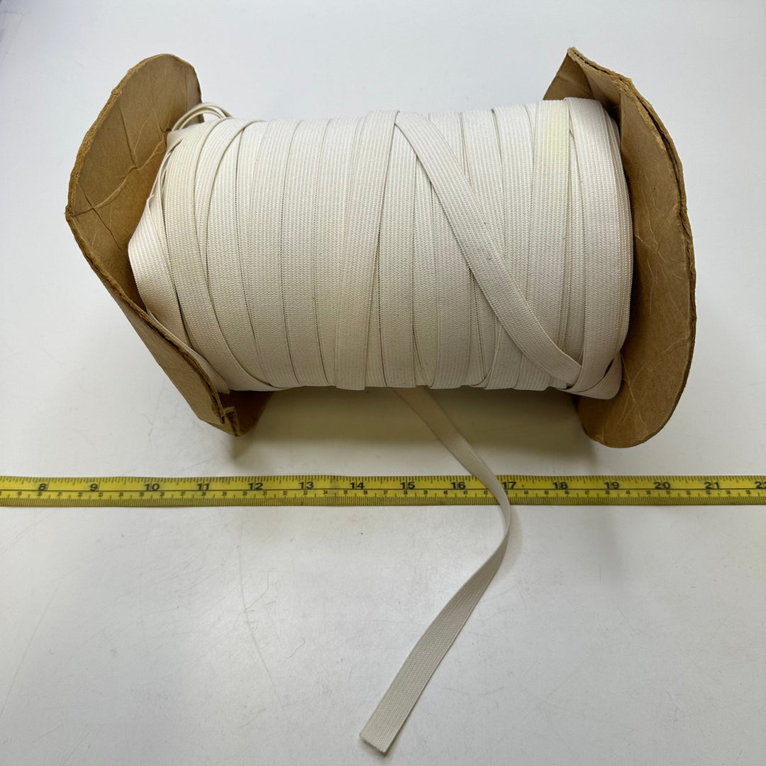 ½" Braided Elastic - White - 1M - True Deadstock supplies Fabric by private - Sustainable Textile | FABCYCLE