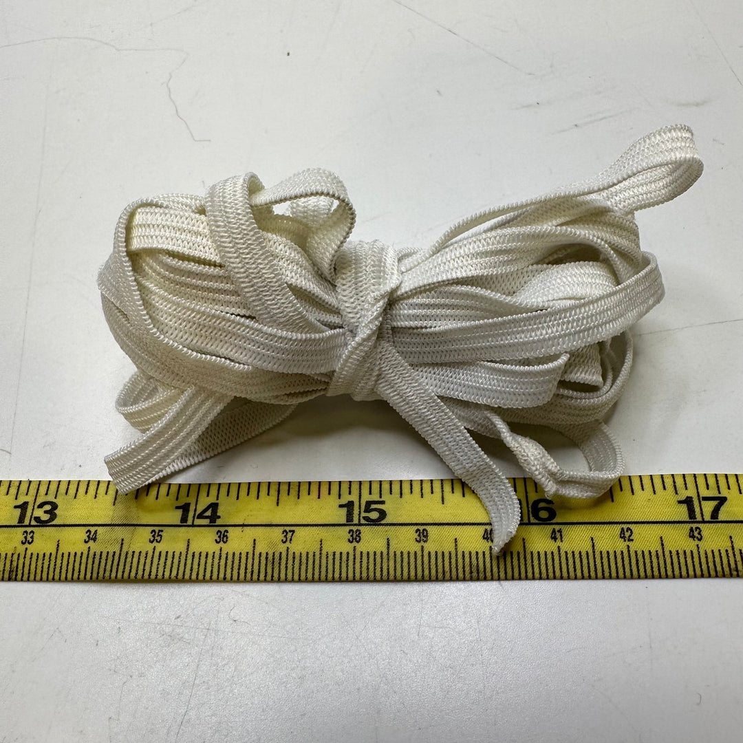 ¼" Braided Elastic - White - 4M Bundle - True Deadstock supplies Fabric by private - Sustainable Textile | FABCYCLE