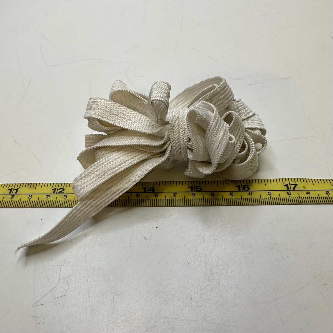 ⅜" Braided Elastic - White - 4M Bundle - True Deadstock supplies Fabric by private - Sustainable Textile | FABCYCLE