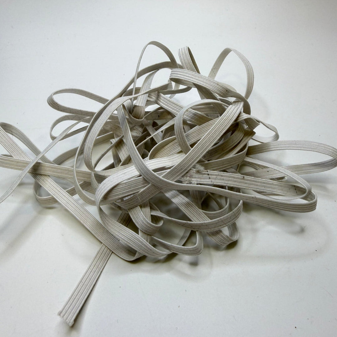 ¼" Braided Elastic - White - 6.5M Bundle - True Deadstock supplies Fabric by private - Sustainable Textile | FABCYCLE