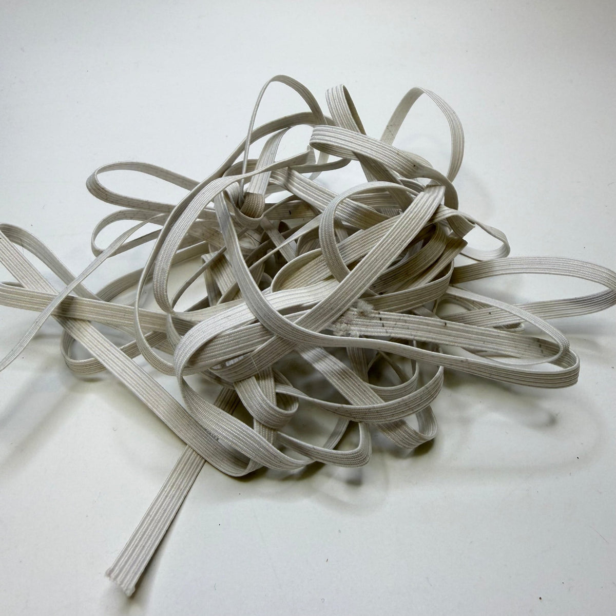 ¼" Braided Elastic - White - 6.5M Bundle - True Deadstock supplies Fabric by private - Sustainable Textile | FABCYCLE
