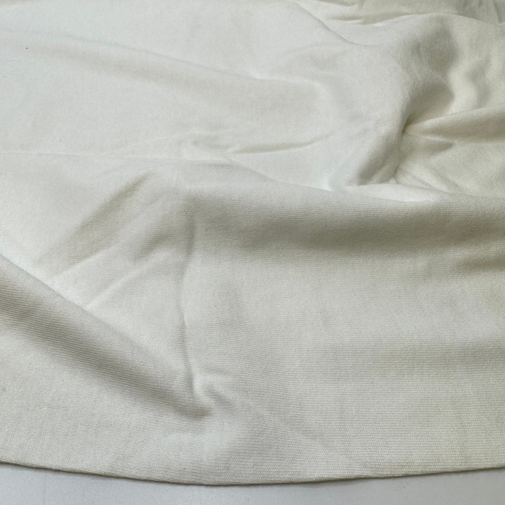 Brand New White Tee - Tubular Rib Knit Cotton Knit - White - 1.5M Bundle - True Deadstock fabric Fabric by private - Sustainable Textile | FABCYCLE