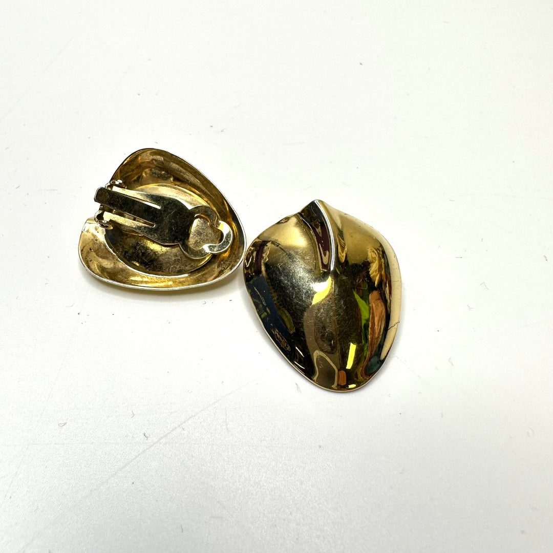 Brass Clip On Earrings Costume Jewelry - Gold - Individual - True Deadstock supplies Fabric by private - Sustainable Textile | FABCYCLE