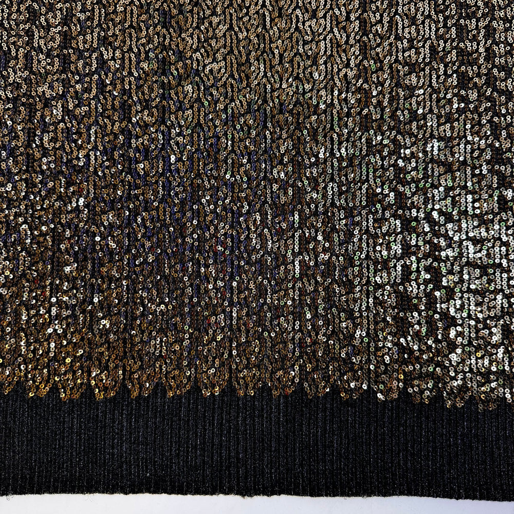 Brass Setting - Metallic Sequins Poly/Metallic Knit - Gold/Black - 0.9M Bundle - True Deadstock fabric Fabric by private - Sustainable Textile | FABCYCLE