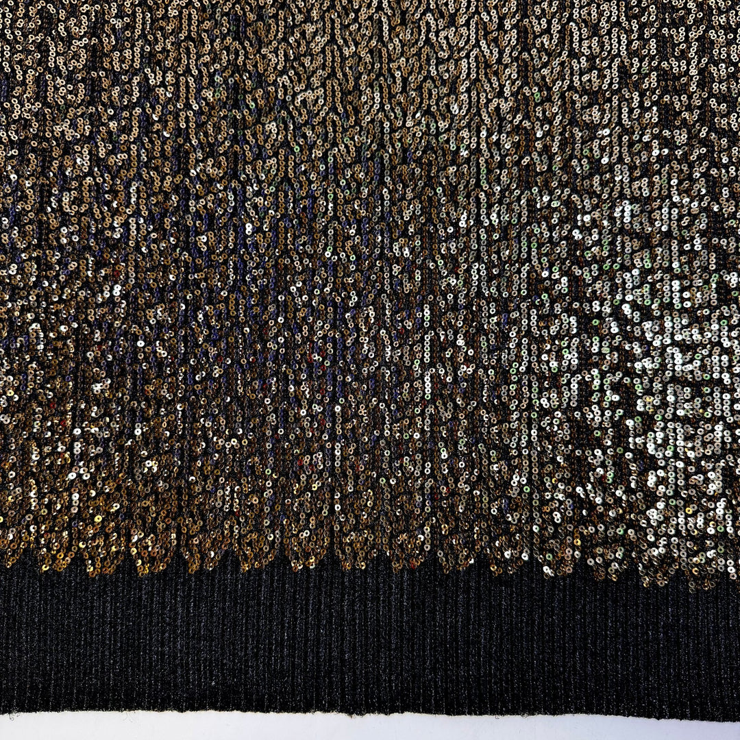 Brass Setting - Metallic Sequins Poly/Metallic Knit - Gold/Black - 0.9M Bundle - True Deadstock fabric Fabric by private - Sustainable Textile | FABCYCLE