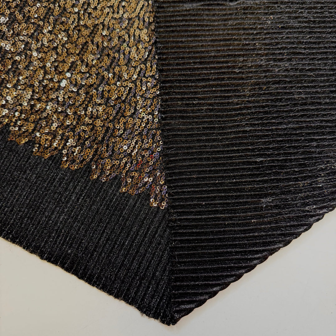 Brass Setting - Metallic Sequins Poly/Metallic Knit - Gold/Black - 0.9M Bundle - True Deadstock fabric Fabric by private - Sustainable Textile | FABCYCLE
