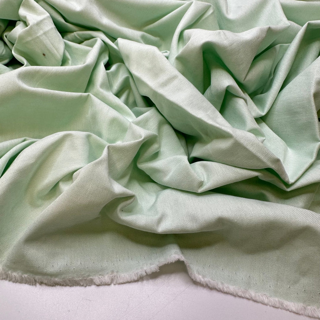 Breathing The Fresh Air - Cotton Blend Woven - Light Green - 2.9M Bundle - True Deadstock fabric Fabric by private - Sustainable Textile | FABCYCLE