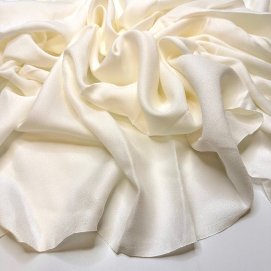 Bridal Collections - Crepe Cotton Woven - Light Cream - 2.45M Bundle - True Deadstock fabric Fabric by private - Sustainable Textile | FABCYCLE