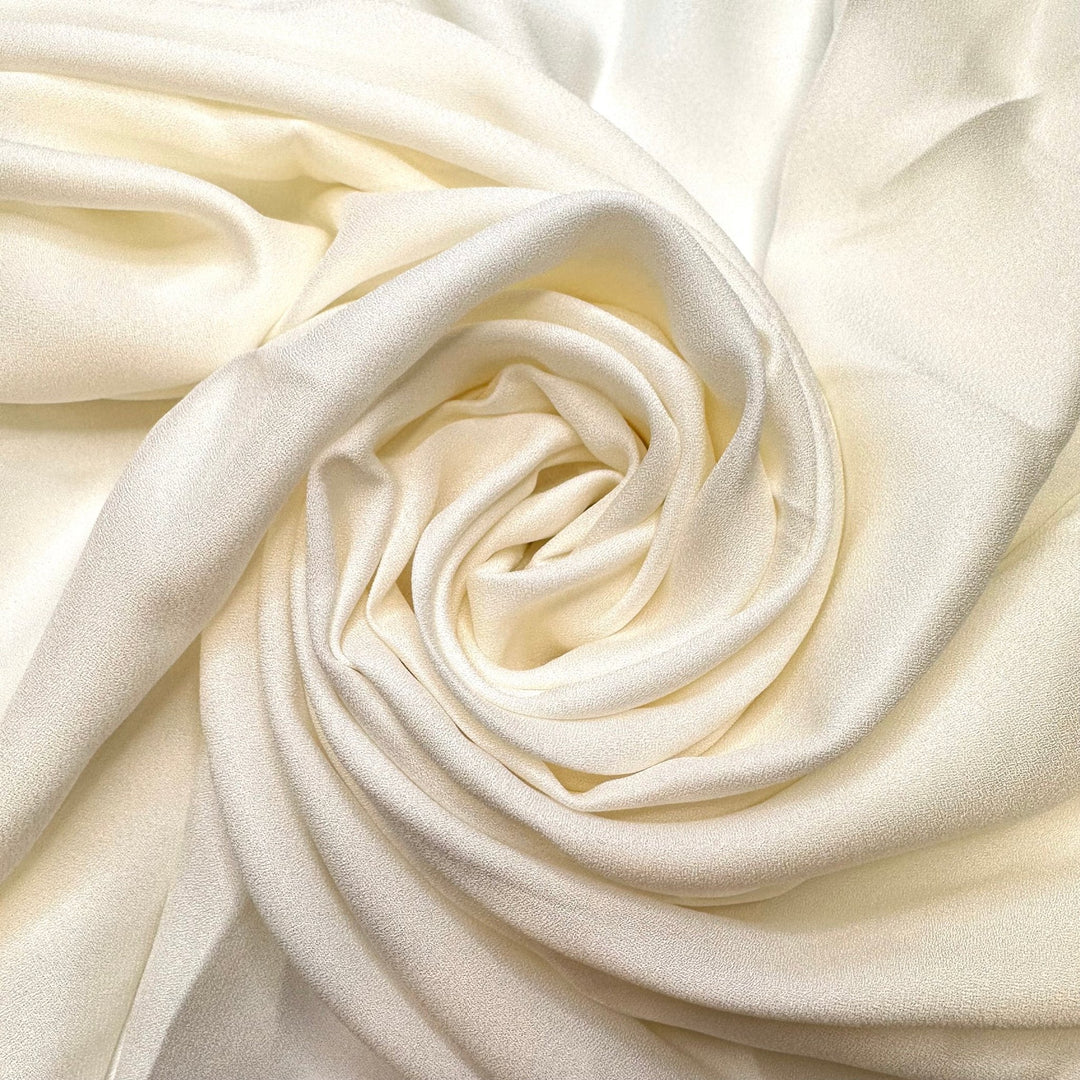 Bridal Collections - Crepe Cotton Woven - Light Cream - 2.45M Bundle - True Deadstock fabric Fabric by private - Sustainable Textile | FABCYCLE