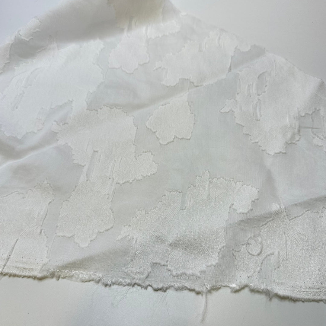 Bridal Off - Cuts By The Lb - Polyester Blend Woven - White Abstract - 0.3M Bundle - True Deadstock fabric Fabric by private - Sustainable Textile | FABCYCLE