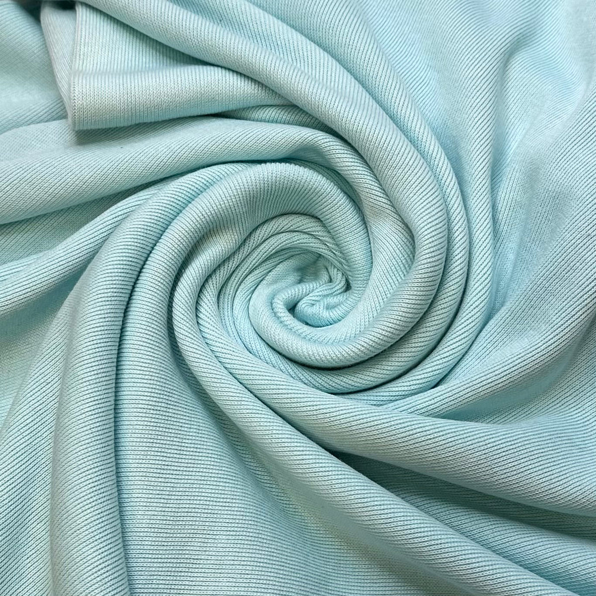 Bright Discolouration - Tubular Rib Knit Cotton Blend Knit - Light Blue - Bundles - True Deadstock fabric Fabric by private - Sustainable Textile | FABCYCLE