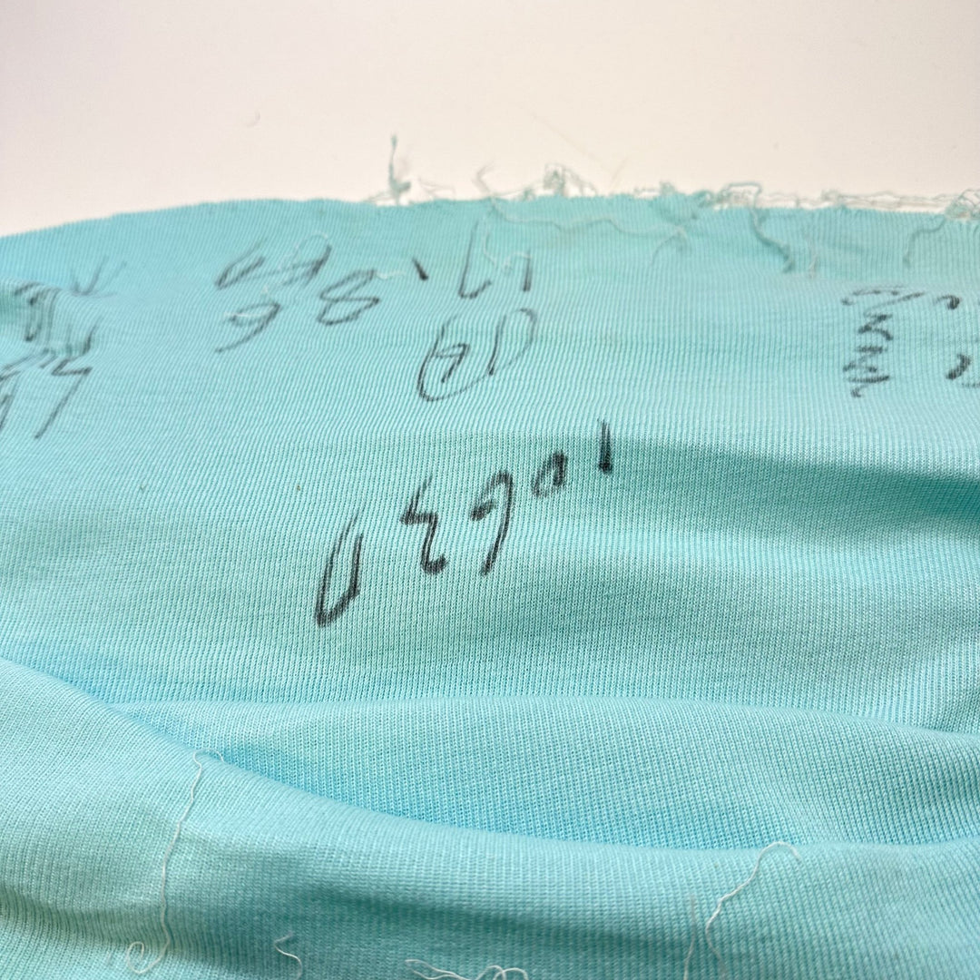 Bright Discolouration - Tubular Rib Knit Cotton Blend Knit - Light Blue - Bundles - True Deadstock fabric Fabric by private - Sustainable Textile | FABCYCLE