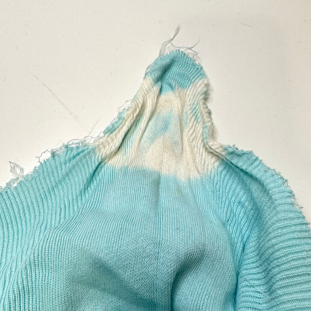Bright Discolouration - Tubular Rib Knit Cotton Blend Knit - Light Blue - Bundles - True Deadstock fabric Fabric by private - Sustainable Textile | FABCYCLE