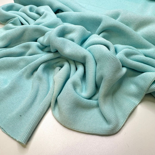 Bright Discolouration - Tubular Rib Knit Cotton Blend Knit - Light Blue - Bundles - True Deadstock fabric Fabric by private - Sustainable Textile | FABCYCLE
