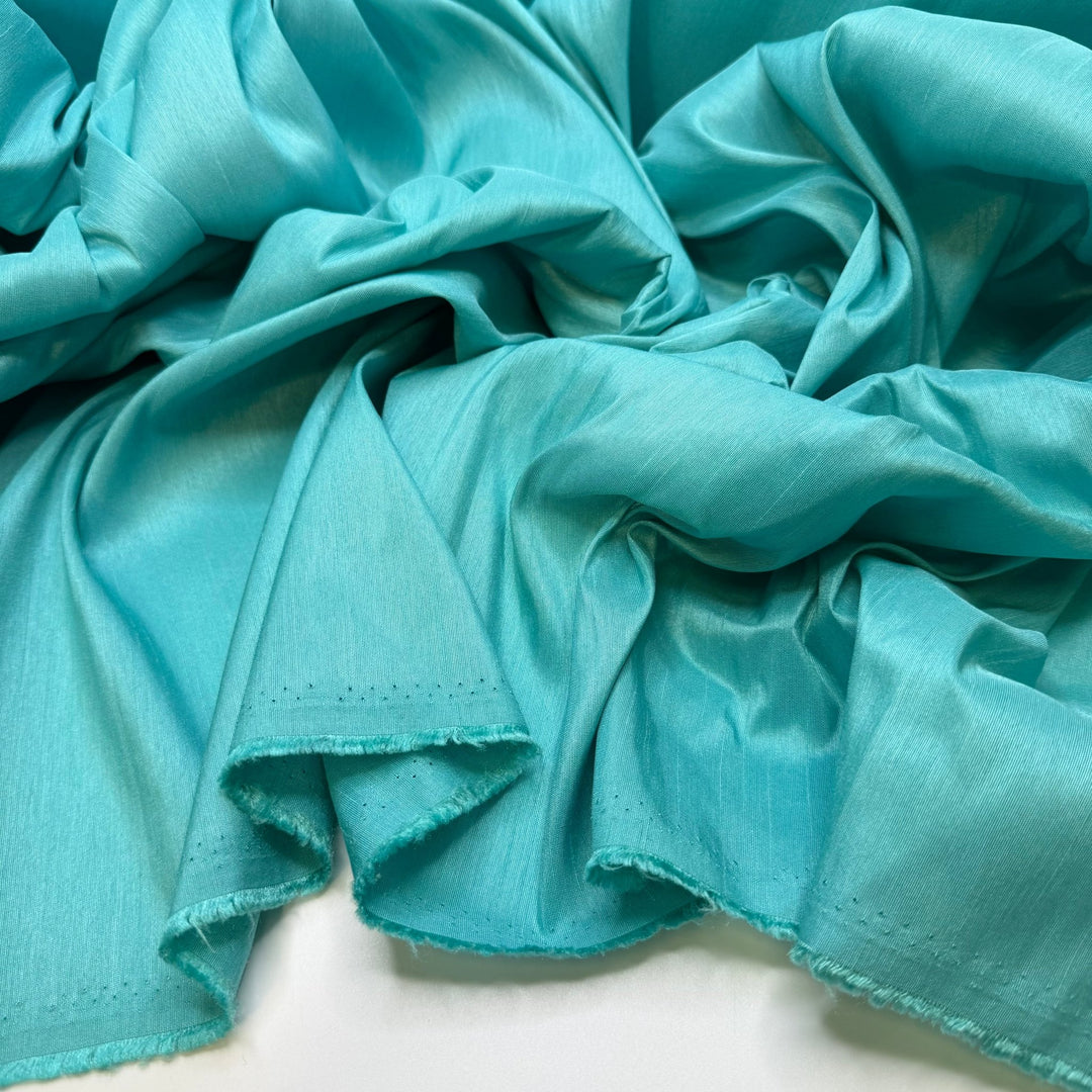 Bring A Side Dish - Polyester Blend Woven - Light Teal - 2.1M Bundle - True Deadstock fabric Fabric by private - Sustainable Textile | FABCYCLE